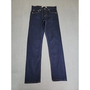 Levis 502 Jeans Mens 30x28 Taper Low‎ Rise Dark Wash Blue Cotton Blend Stretch